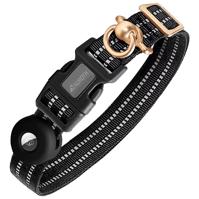 OEM Durable Dog Collar Reflective Adjustable Cat Collar with Air Tag Holder