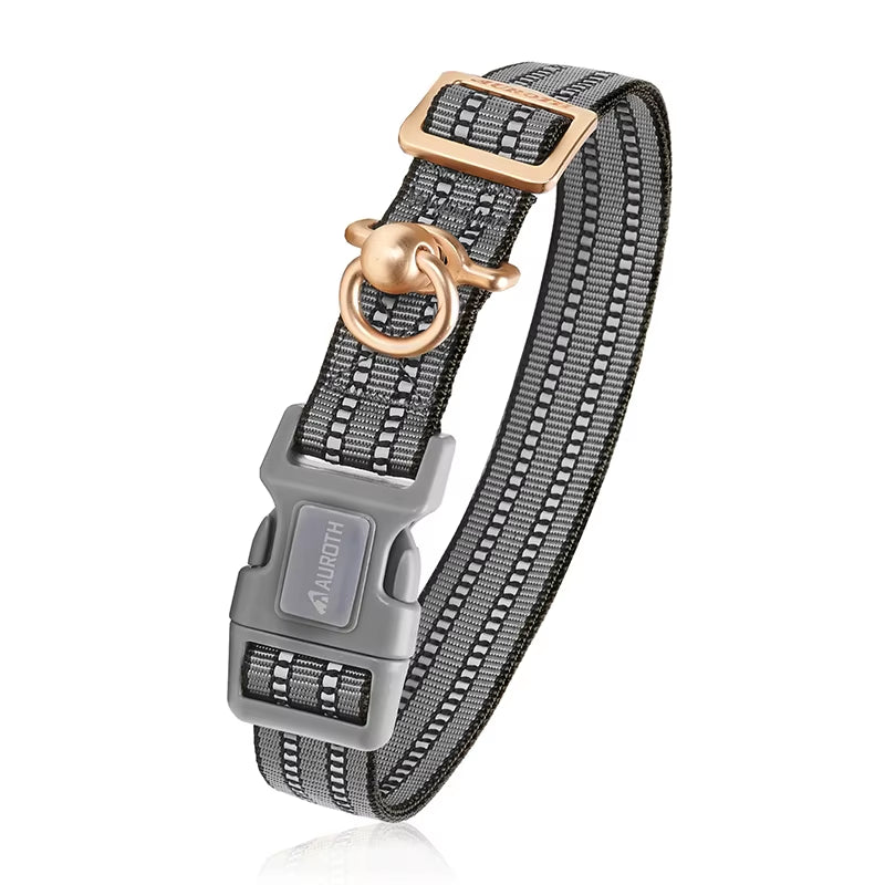 OEM Durable Dog Collar Reflective Adjustable Cat Collar with Air Tag Holder